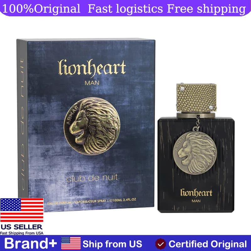 Armaf Club De Nuit Lion Heart Edp SPR 3.4 Floz, Unisex Perfume with Notes from Amber and Vanilla, Fresh and Woody Fragrance for All Day, Birthday Gift