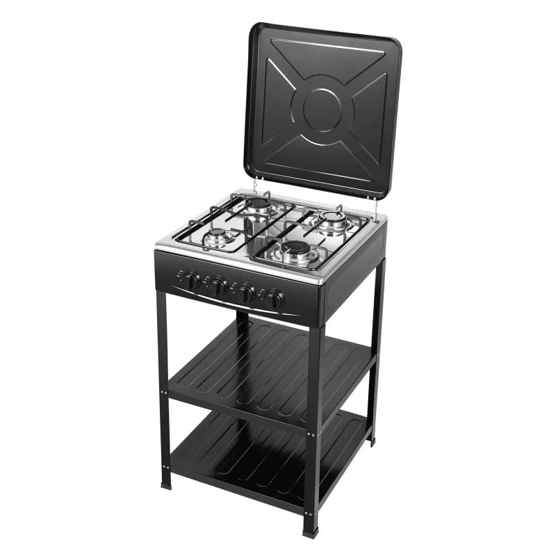 for Outdoor Camping Travel Black/White4/5 Burners Independent Control Natural Gas Stove Removable Propane Gas Stove with Cover