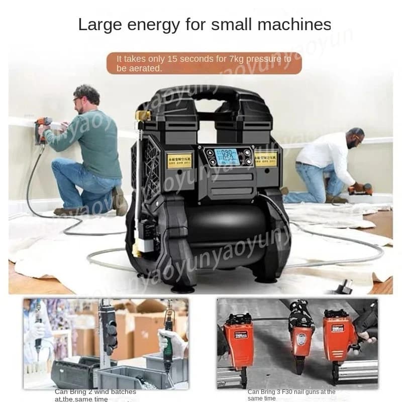 1081 Silent Oil Free Air Pump Brushless Portable for Woodworking Spray Painting Compression