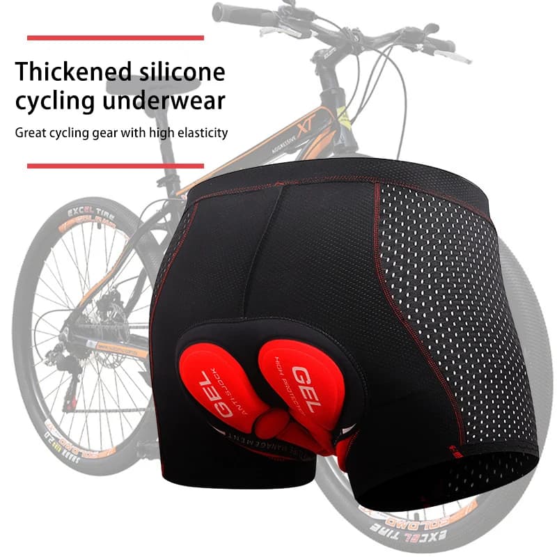 Cycling underwear/Silicone mountain biking pants/Breathable and quick-drying thickened cushion pants/Cycling clothing