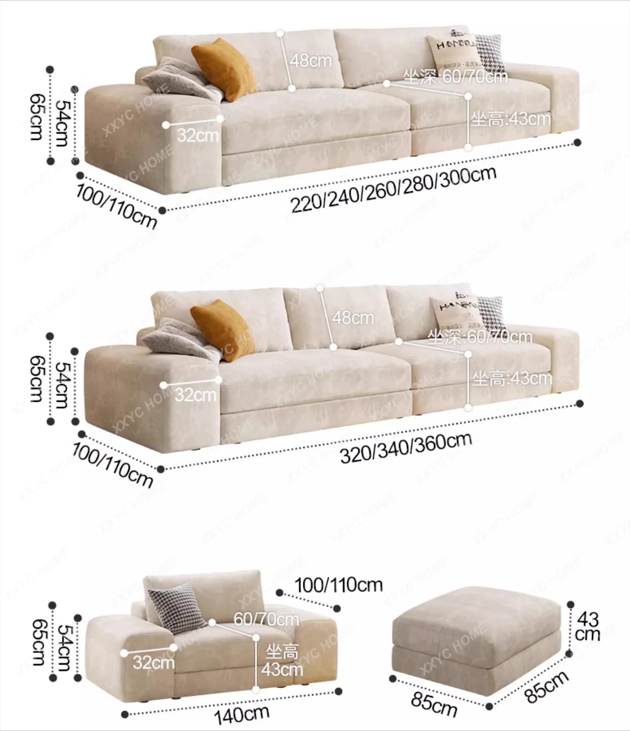 A Cream Wind Removable Cloth Cover Frosted Fleece Fabric Sofa Living Room Sofa