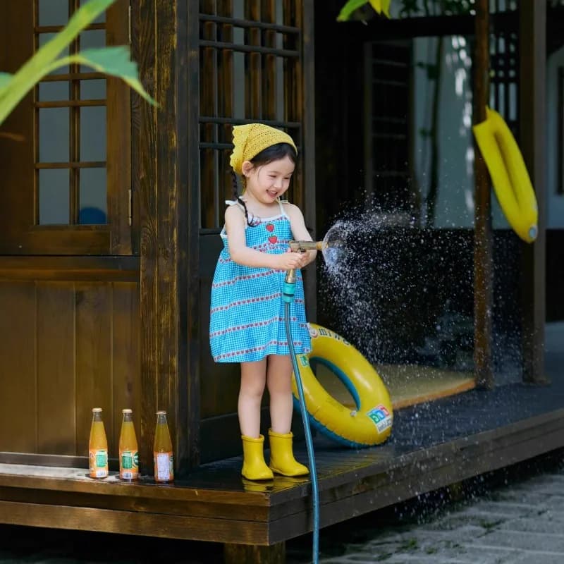Vestito Estivo RAISE per Bambine con Stampa Fragola, Abito Blu Senza Maniche per Neonate e Bambine 2-8 Anni