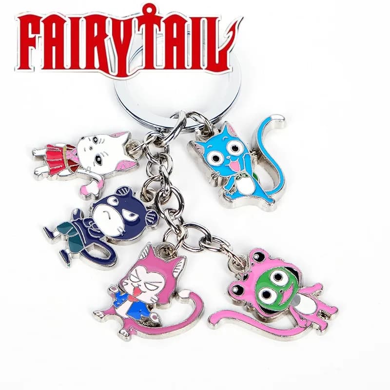 Fairy Tail Anime Peripheral Happy Alloy Model Keychain Backpack Pendant Decoration Accessories Fans Collect Gifts Toy