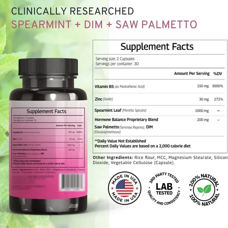 Supplement for Liulan Xiangye capsules - Best DIM and Saw Palm, suitable for hair, female health and skin -60 capsules