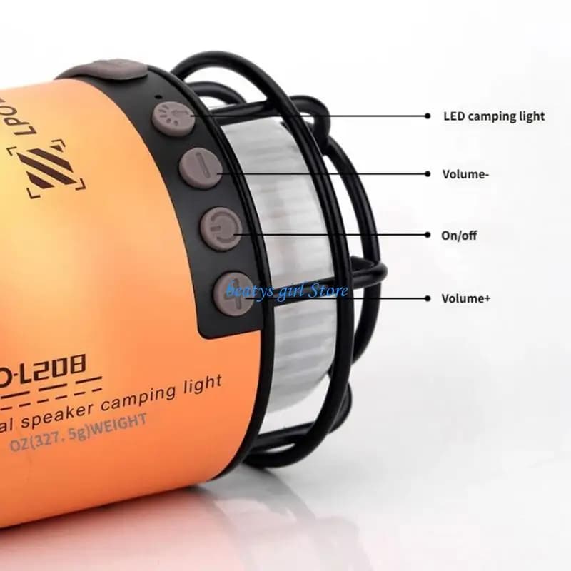 C7AB Potente altoparlante da campeggio con luce LED Portata 10 metri per l'escursionismo in campeggio