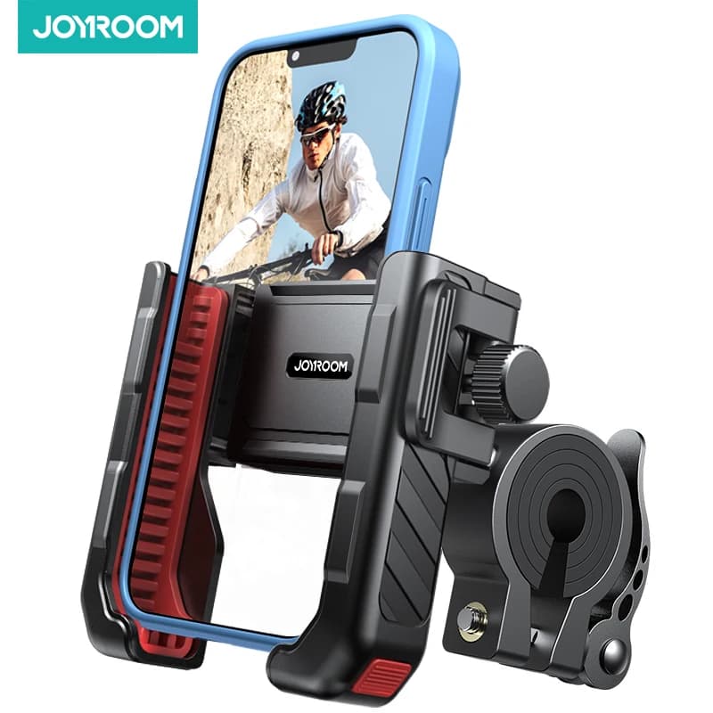 Joyroom supporto per telefono bici antiurto vista a 360 ° funzionamento con una sola mano supporto per cellulare per moto da bicicletta per telefoni da 4.7-7"