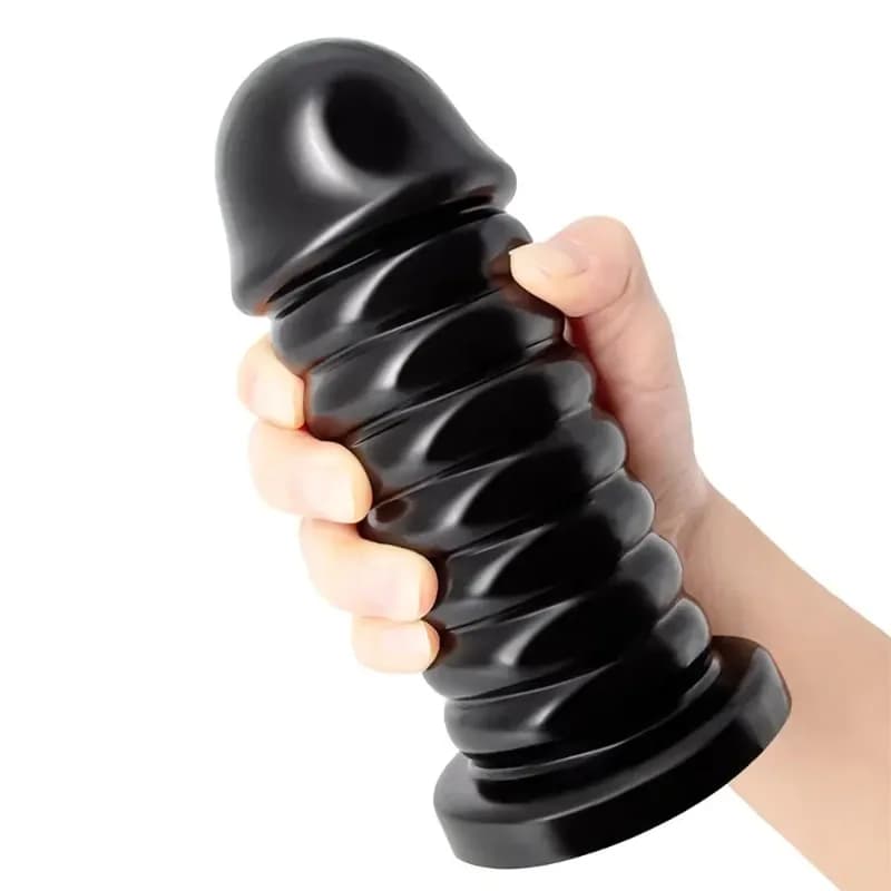 Dildo Gigante Nero BDSM con Perline, Dilatatore Anale per Stimolazione Prostatica Maschile e Masturbazione Femminile, Giocattolo Sessuale Vaginale e Anale
