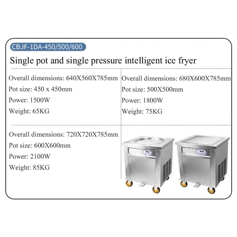 Square Electric Coiled Ice Cream Machine for Frying/Cold Ice Cream Rolling Machine/Cold Frozen Yogurt Ice Board