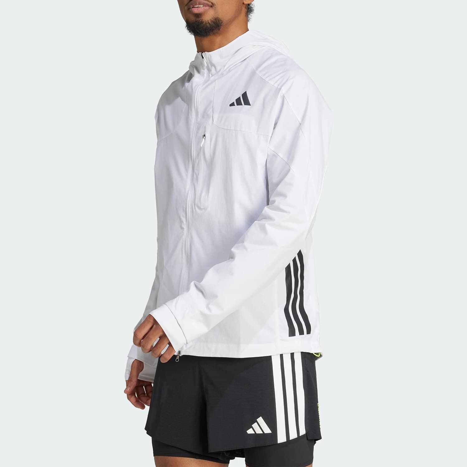 Giacca da corsa da allenamento con cappuccio Adidas genuine 2025 da uomo JF3471