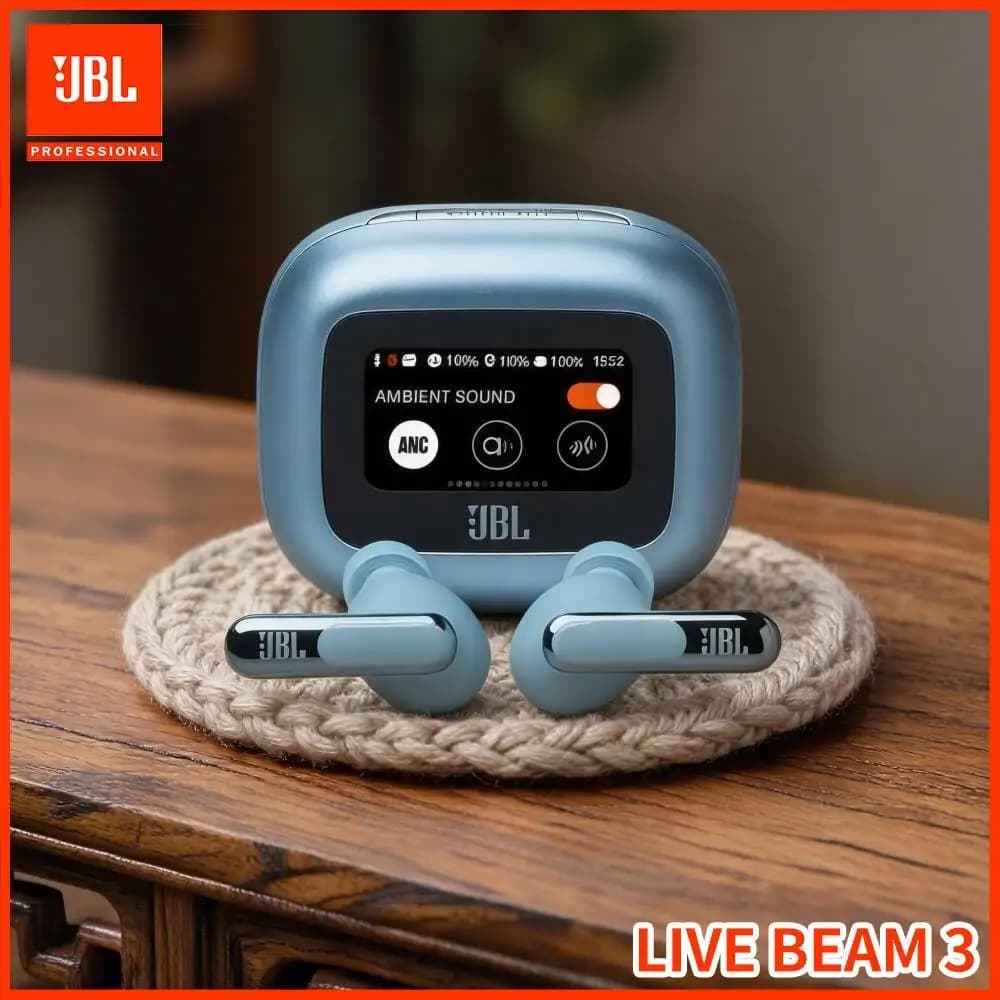 JBL LIVE BEAM3 True Adaptive ANC In‑Ear Earbuds Spatial Audio Wireless Charging 6‑Beamforming Mics For Travel Hiking Activities