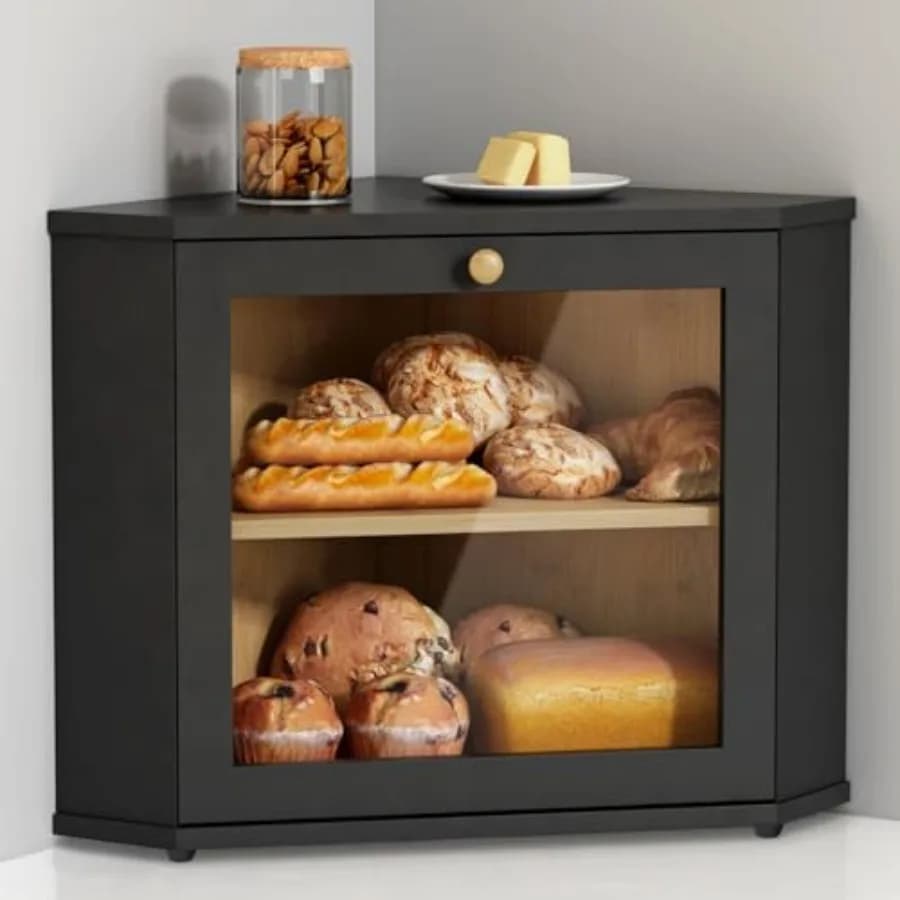 Kitchen Pane Container at Two Levels, Homemade Bread Box, to be mounted Under the Mobile, Large