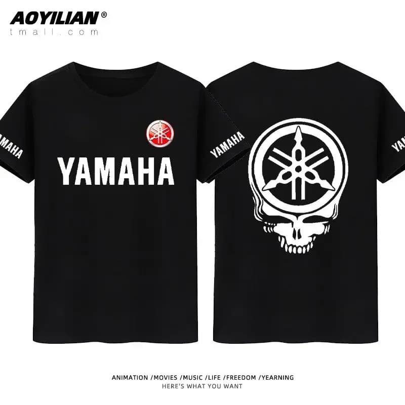 Yamaha Logo Printed T-shirt, Motorcycle Style Men's T-shirt, Motocross Summer Sports Sweat-absorbing T-shirt 2025