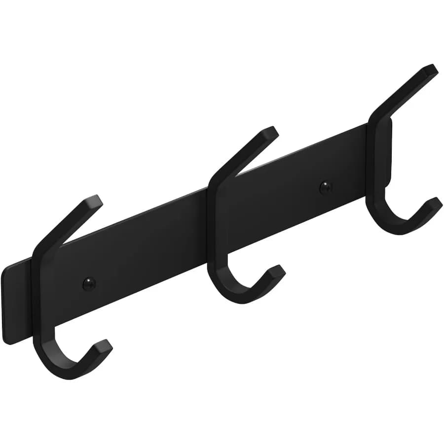 Ganci appendiabiti da parete per appendere abiti, accappatoi, asciugamani, cappelli, appendiabiti resistente, appendiabiti da parete con 3 ganci neri