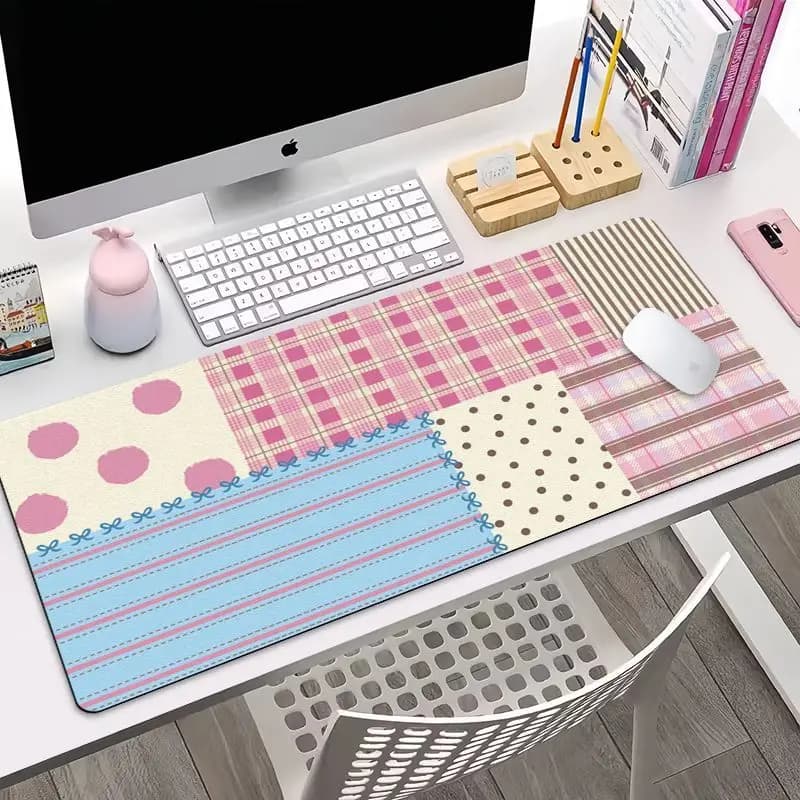 Tappetino da Scrivania in Pelle, Design Puzzle Girl Y2K Kawaii, Tappetino per Mouse, Protezione Scrivania, Impermeabile e Antiolio, Tappetino per Tastiera in PU