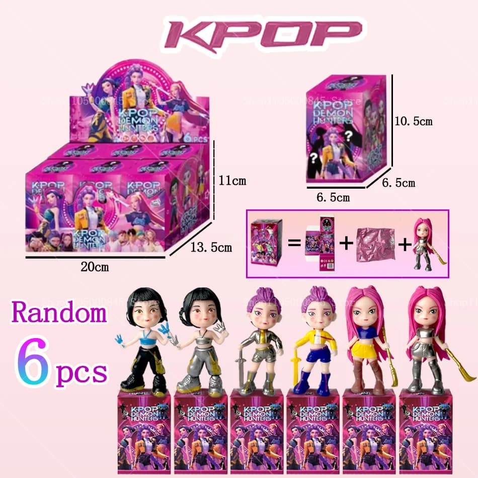2025 Hot Anime KPop Devil Hunter Doll Giocattolo in vinile Rumi Mira Zoi Personaggio Maschera in vinile Scatola cieca Ornamento Giocattolo Regalo di compleanno