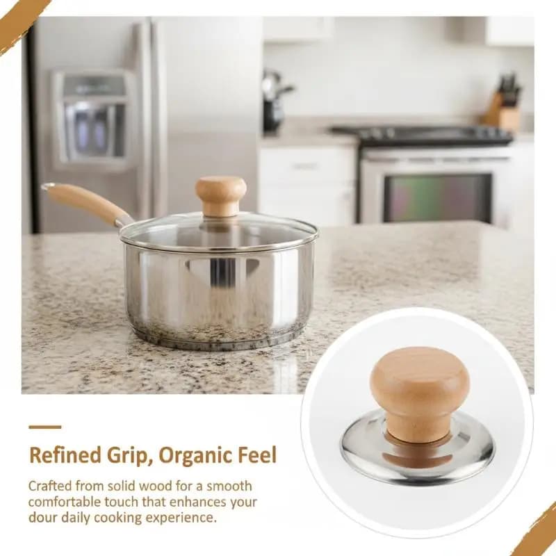 3 PCS Heat Resistant Pot Lid Knobs Universal Wooden Anti-scald Pan Cover Handle Replacements for Daily Kitchen Cooking Use