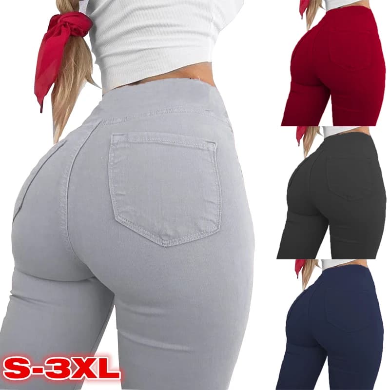 Pantaloni a matita da donna pantaloni a vita alta pantaloni elasticizzati primaverili per donna pantaloni Slim da donna