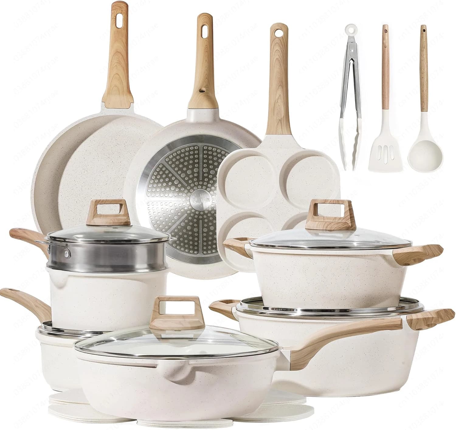 Hot Sale Write granite pot set Pentole with induction bottom Pentole Non-stick coating for domestic kitchen