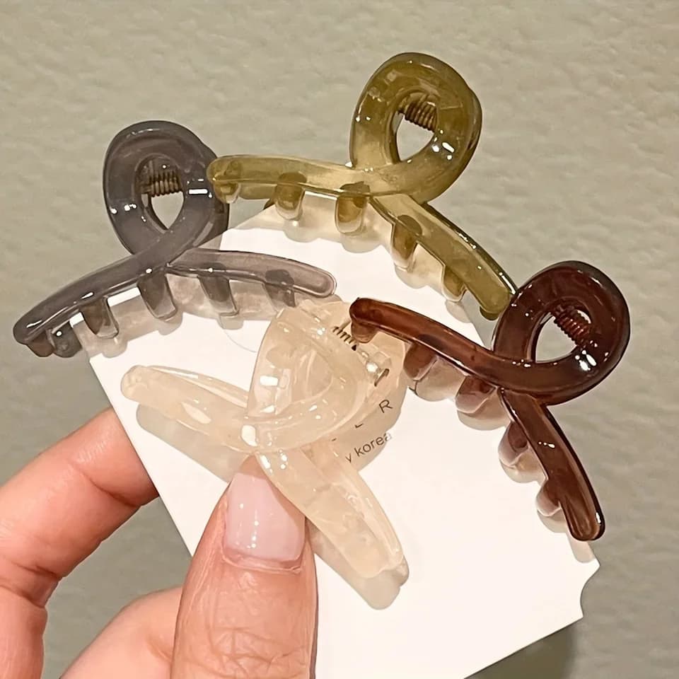 4 mini fermagli per capelli a forma di artiglio, piccoli fermagli per capelli da ragazza, fermagli laterali semi-trasparenti per frangia, piccoli fermagli a forma di squalo, accessorio per capelli da donna