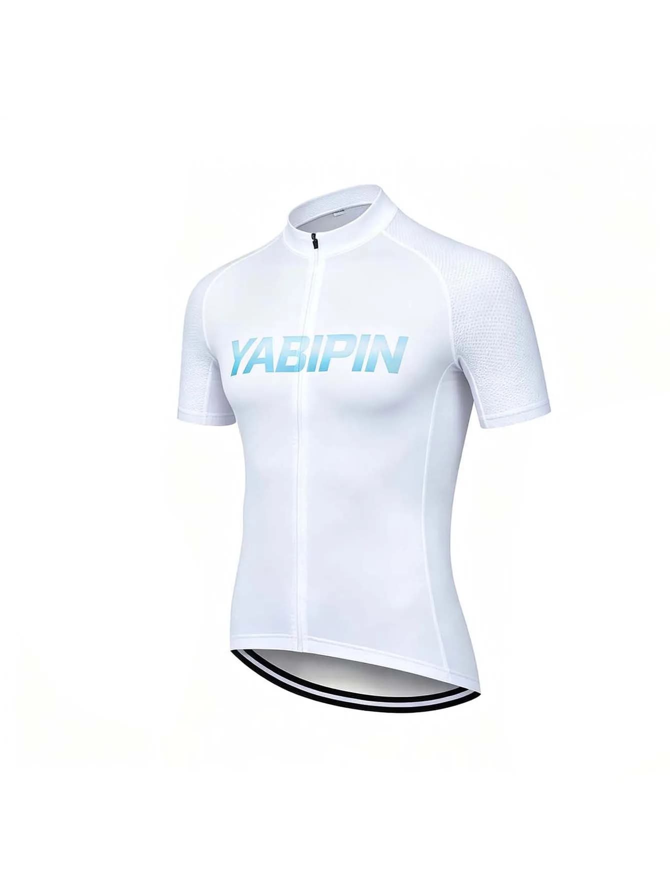 Men‘s Short Sleeve Stand Collar Full Zip Cycling Jersey, Breathable Quick Dry Lightweight Bike Shirt