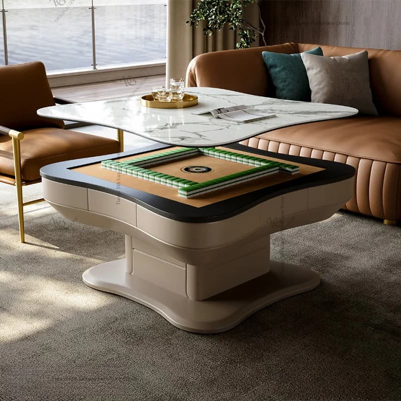 Tavolo da Mahjong Multifunzionale Moderno di Alta Gamma con Sollevamento Automatico, Macchina per Mescolare le Carte, Tavolo da Pranzo, Arredamento per la Casa FYM