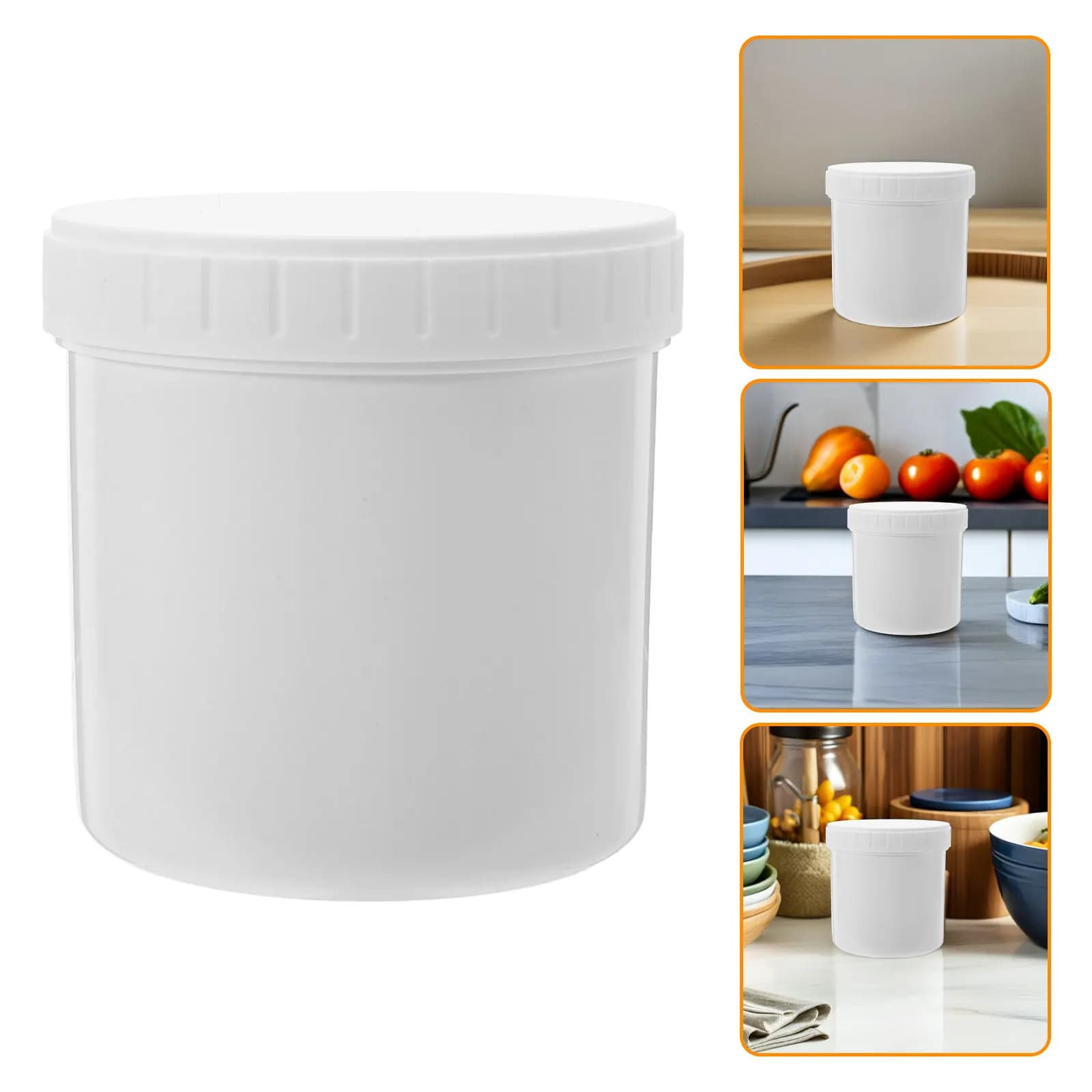 6Pcs Food Grade Airtight Storage Jars Leakproof Screw Top Plastic Containers for Kitchen Cereal Coffee Beans Protein Powder