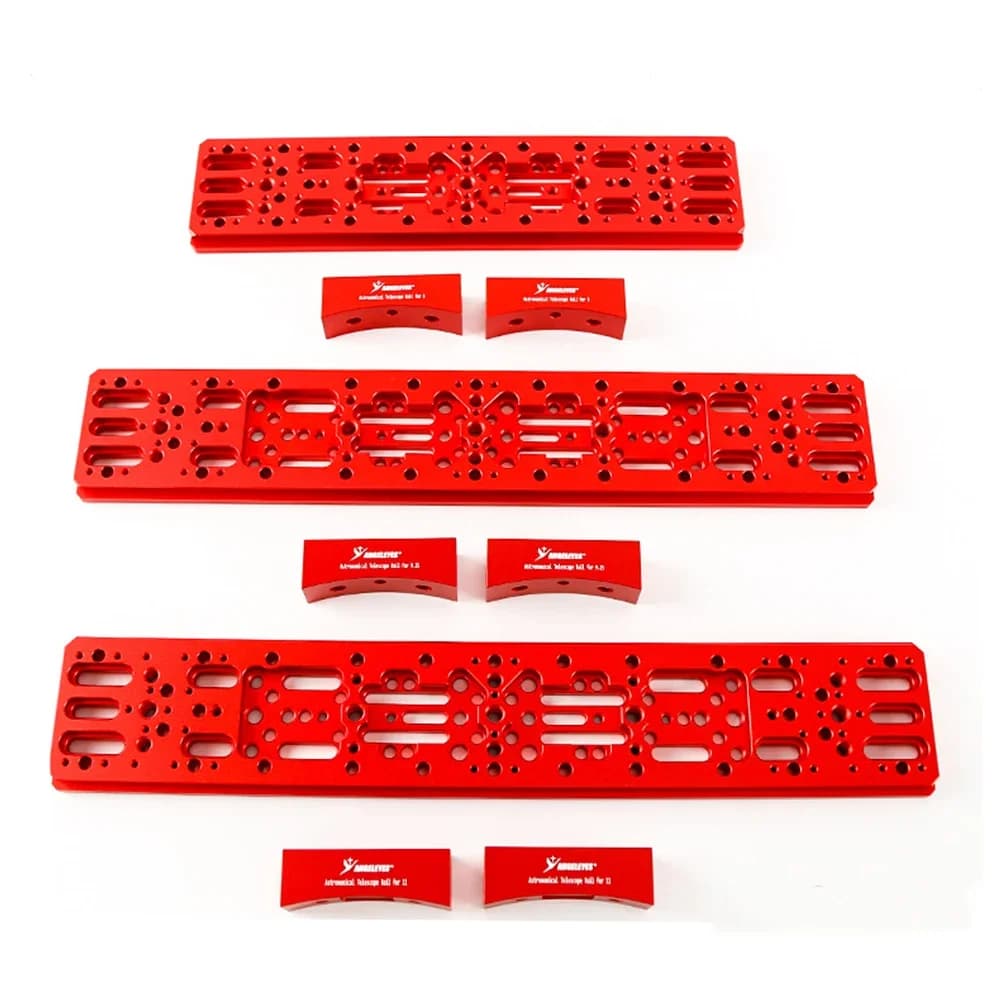 Red Losmandy‑Style Wide Dovetail Plate Kit, Aluminum for Celestron C8 8SE C8HD C925 925HD C11 C11HD Telescope OTA Mounting