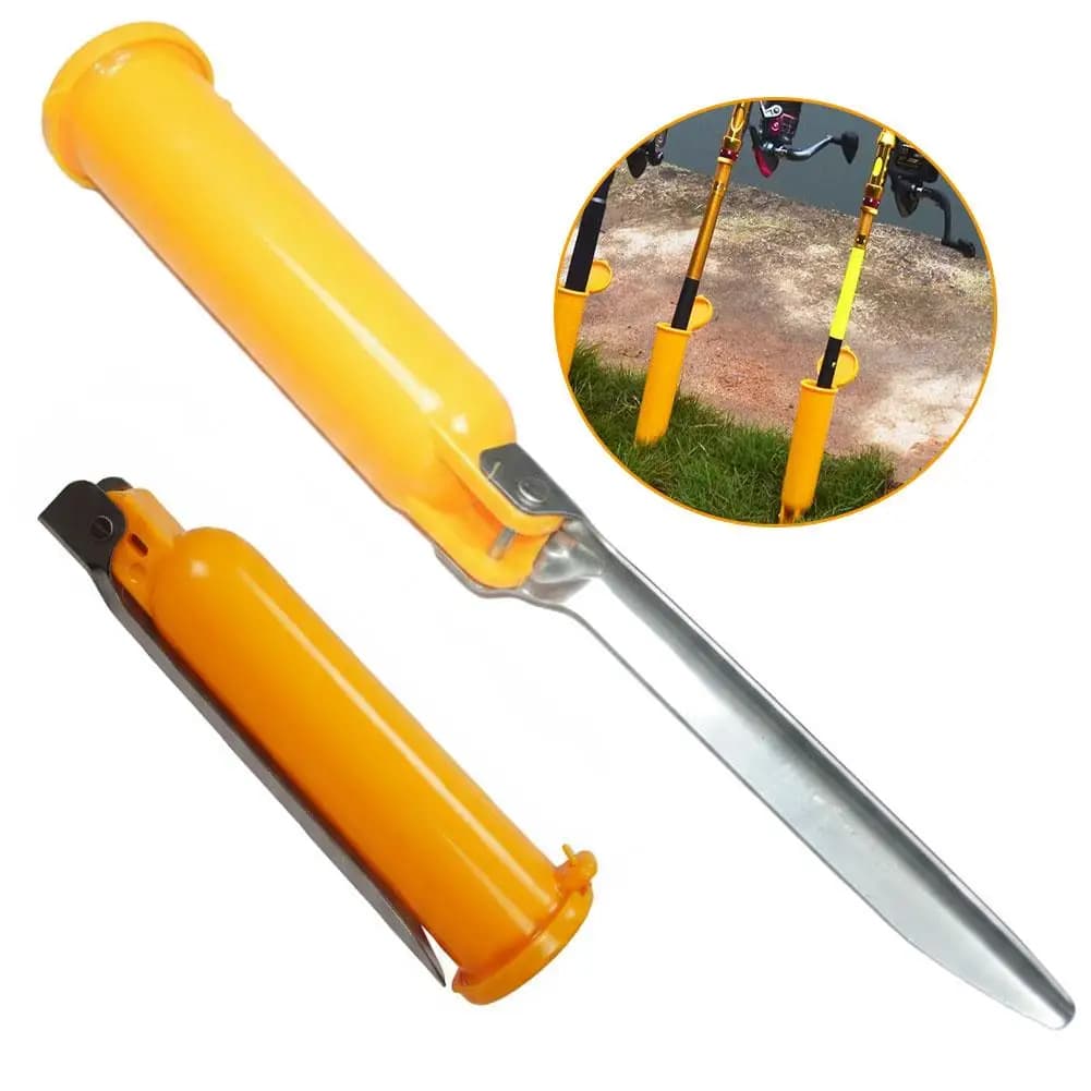 Portable Sea Fishing Rod Holder Ground Insert Stand Durable Metal Foldable Support Rack For Beach Lake River Fishing Anglers