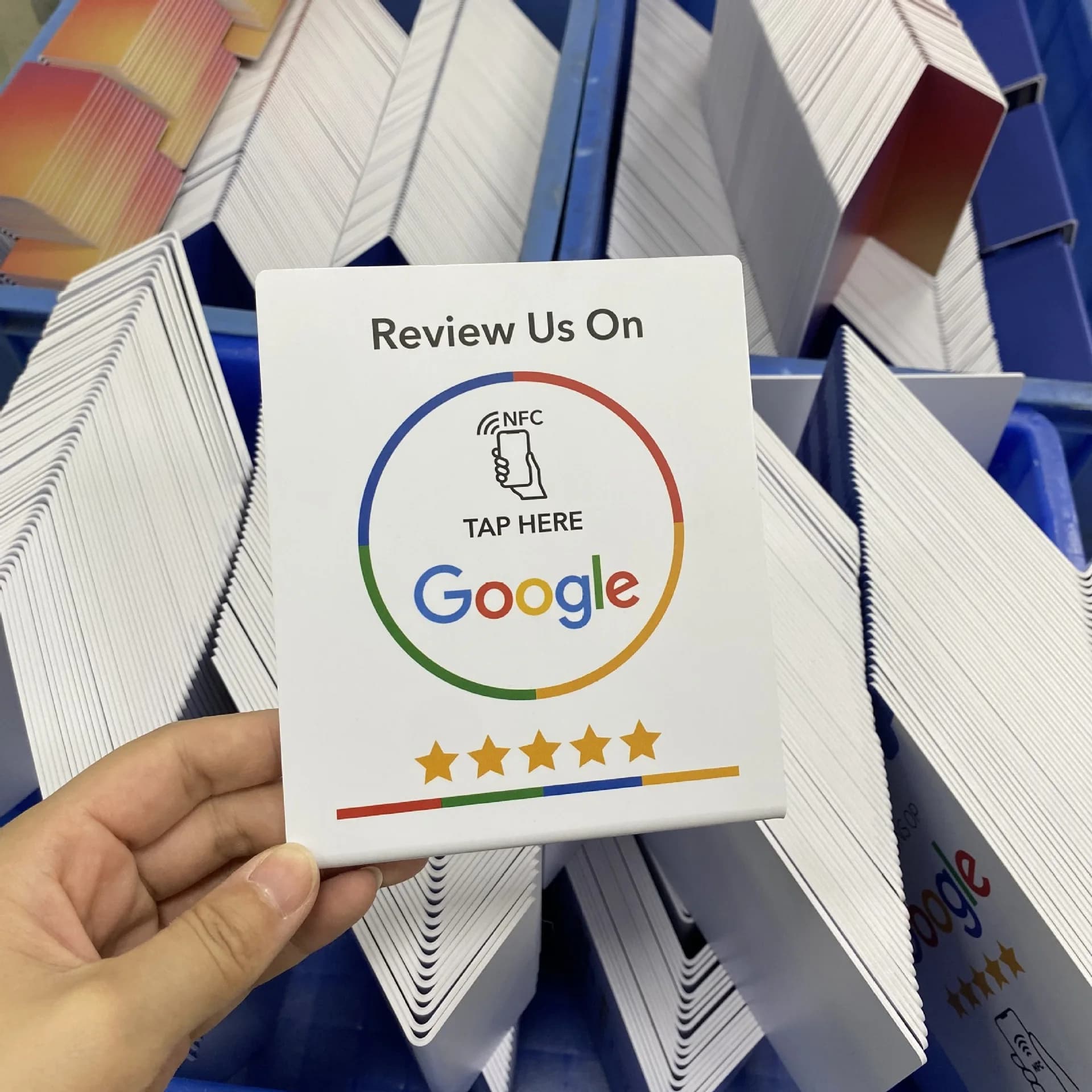 5YOA Scheda NFC Stazione di revisione Google Tabella programmabile da 13,56 Mhz NFC Recensioni di Google Visualizza la staffa di marca in piedi per schede di flessione