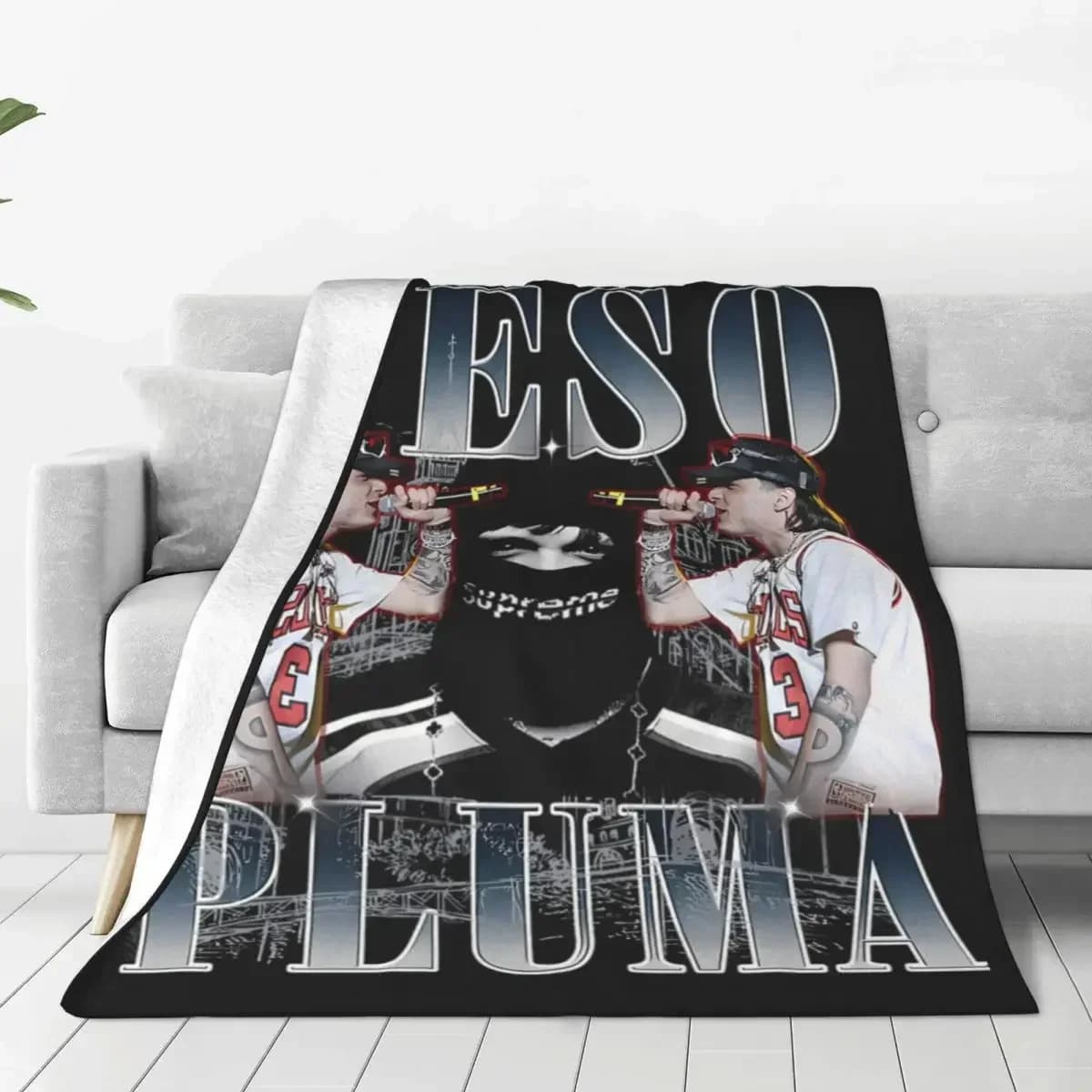 P-Peso Pluma Flannel Blanket Music Rapper Warm Soft Bedding Throws for Couch Bed Travelling Funny Bedspread Sofa Bed Cover