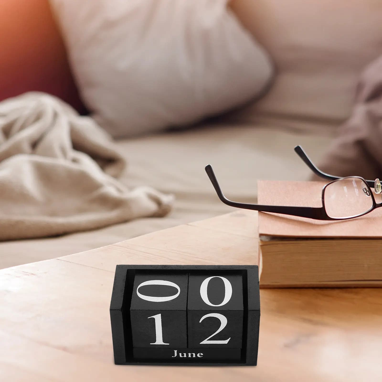 Calendario Perpetuo in Legno Stile Europeo, Elegante Decorazione da Tavolo per Ufficio, Casa, Dormitorio, Caffetteria