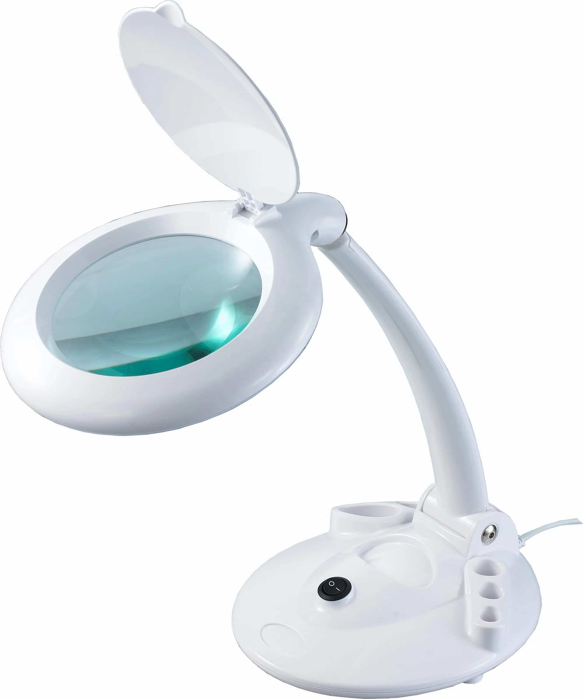 5X Real Glass 2-in-1 Desk Lamp & Clamp With Swing Arm LED Magnifying Desk Lamp