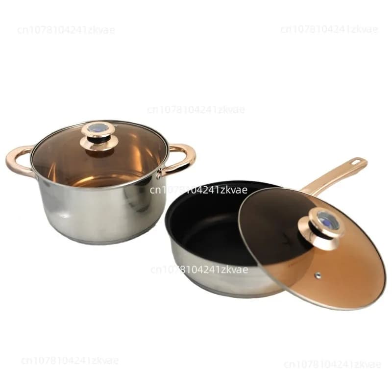 Stainless steel soup pan thickened with set of pots for temperature display Set of gift boxes for home pots