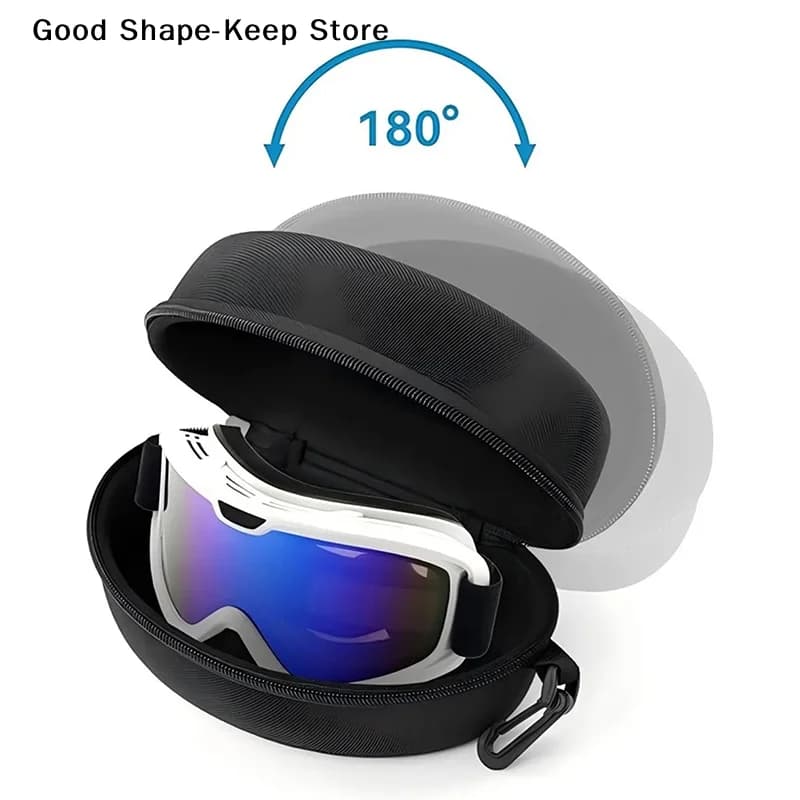 Custodia Protettiva Portatile in EVA per Occhiali da Sci e Snowboard, Scatola Rigida Resistente all'Acqua e agli Urti, Accessori per Sci