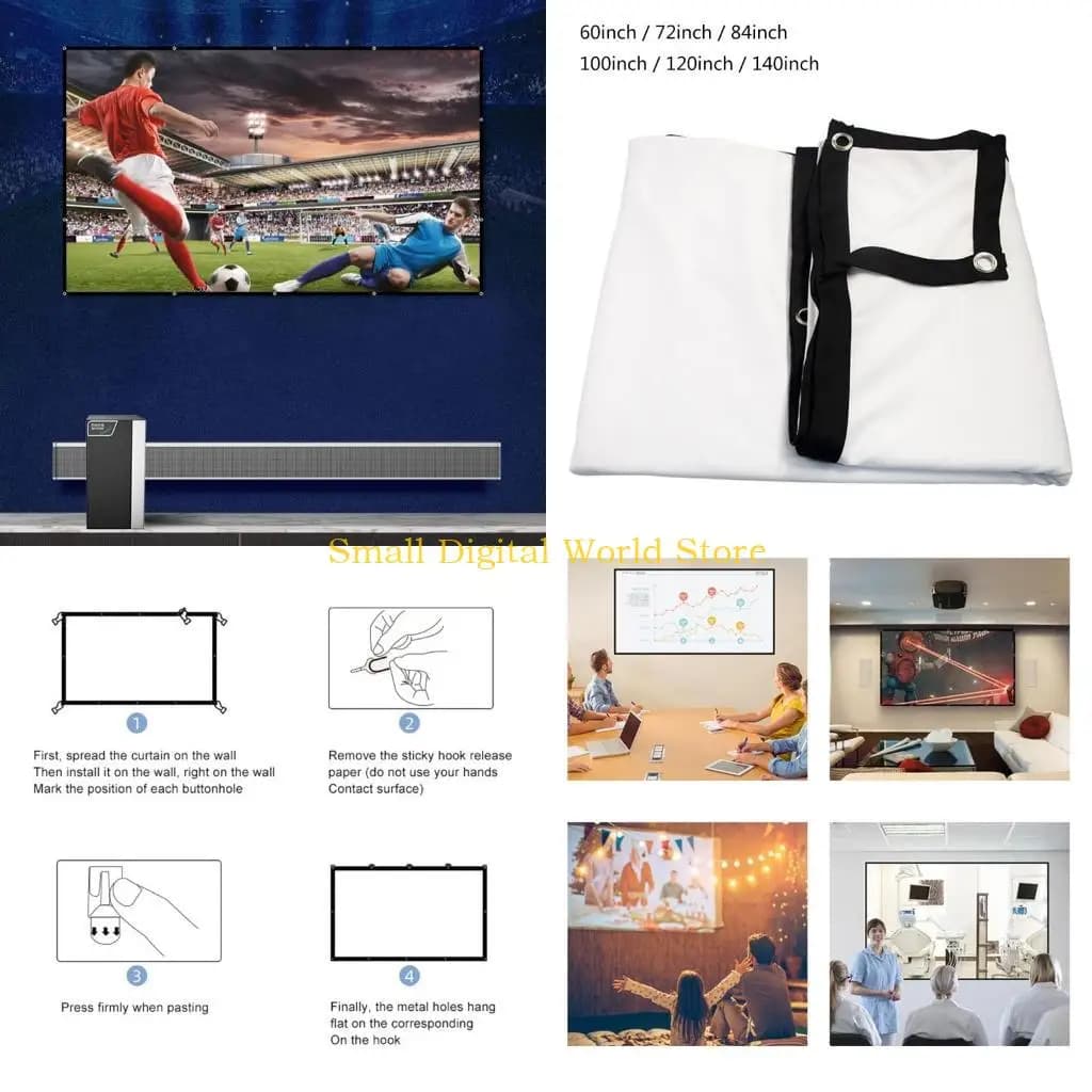 77UB 60 '/72'/84 '/100'120' Schermata del proiettore Schermata pieghevole Film portatile soft home