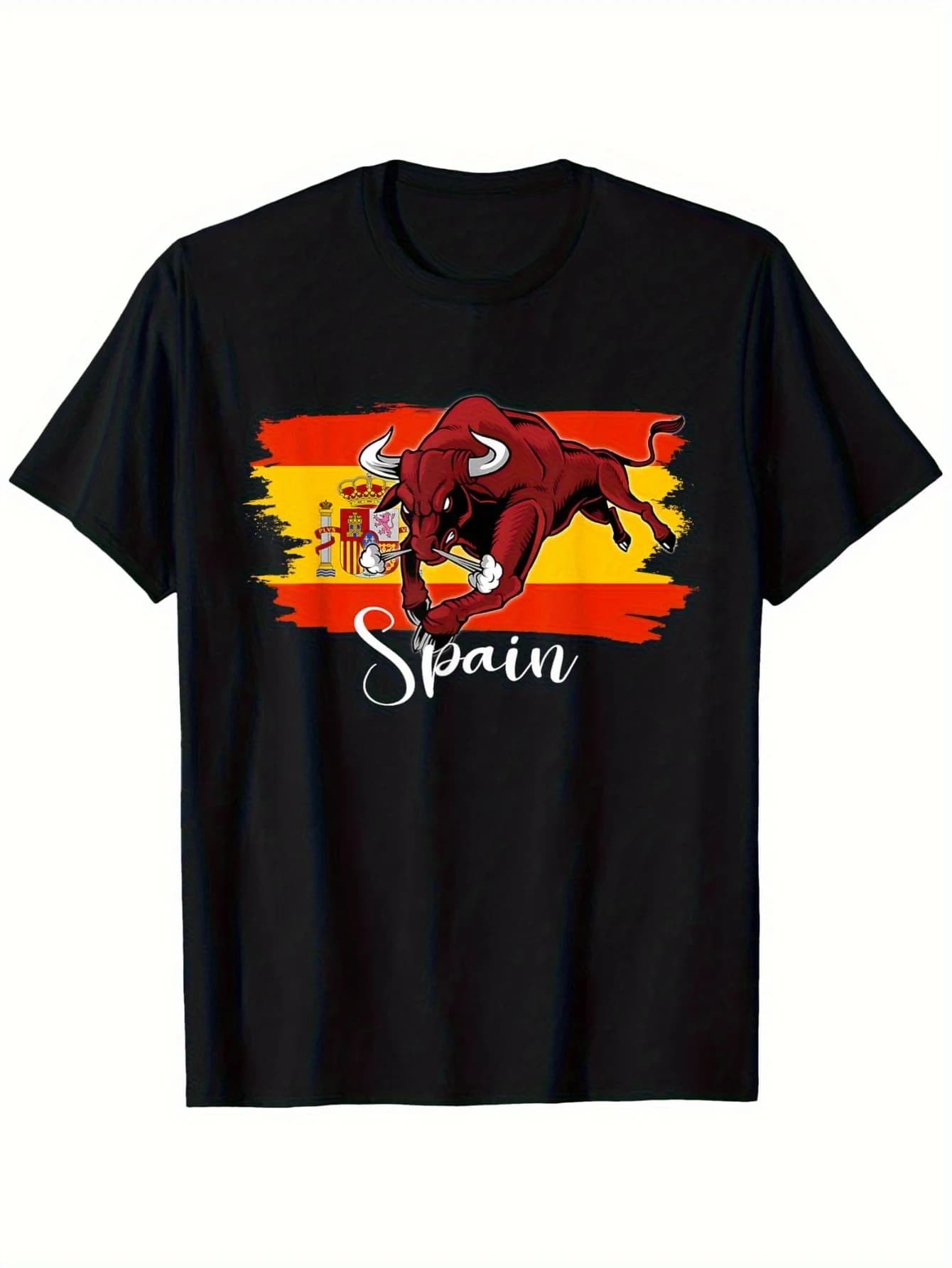T-shirt estiva da uomo a maniche corte con stampa fantasia nera, maglietta leggera e casual per sport all'aria aperta e uso quotidiano
