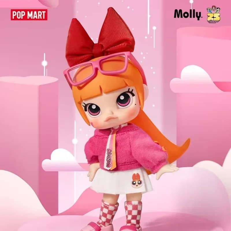 POP MART MOLLY x The Powerpuff Girls Series Action Figure BJD Toy Anime Action Figure Guess Bag Ornamento Figurine Decorazioni per la casa