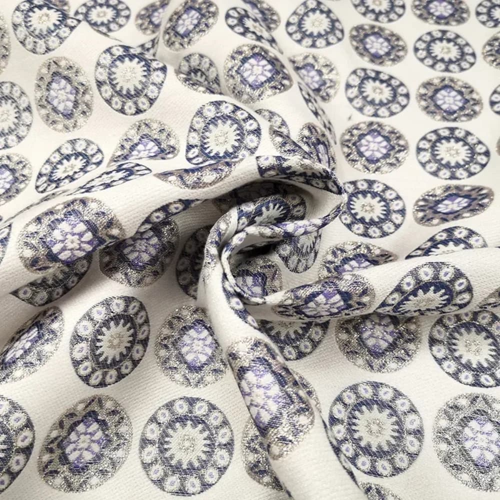 Dot Jacquard Fabric for Suit Fashion Gold Thread Stiff Dress Trench Coat Clothing Sewing Material by the Yard
