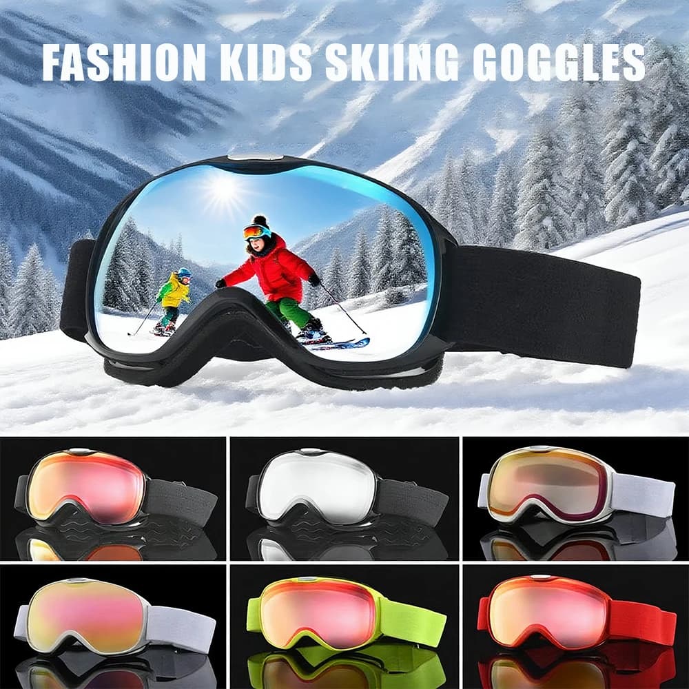 JSJM Nuovi Occhiali da sci per bambini fotocromatici Anti-appannamento Occhiali da snowboard per bambini Doppio UV400 Maschera da sci Occhiali Occhiali da neve per esterni