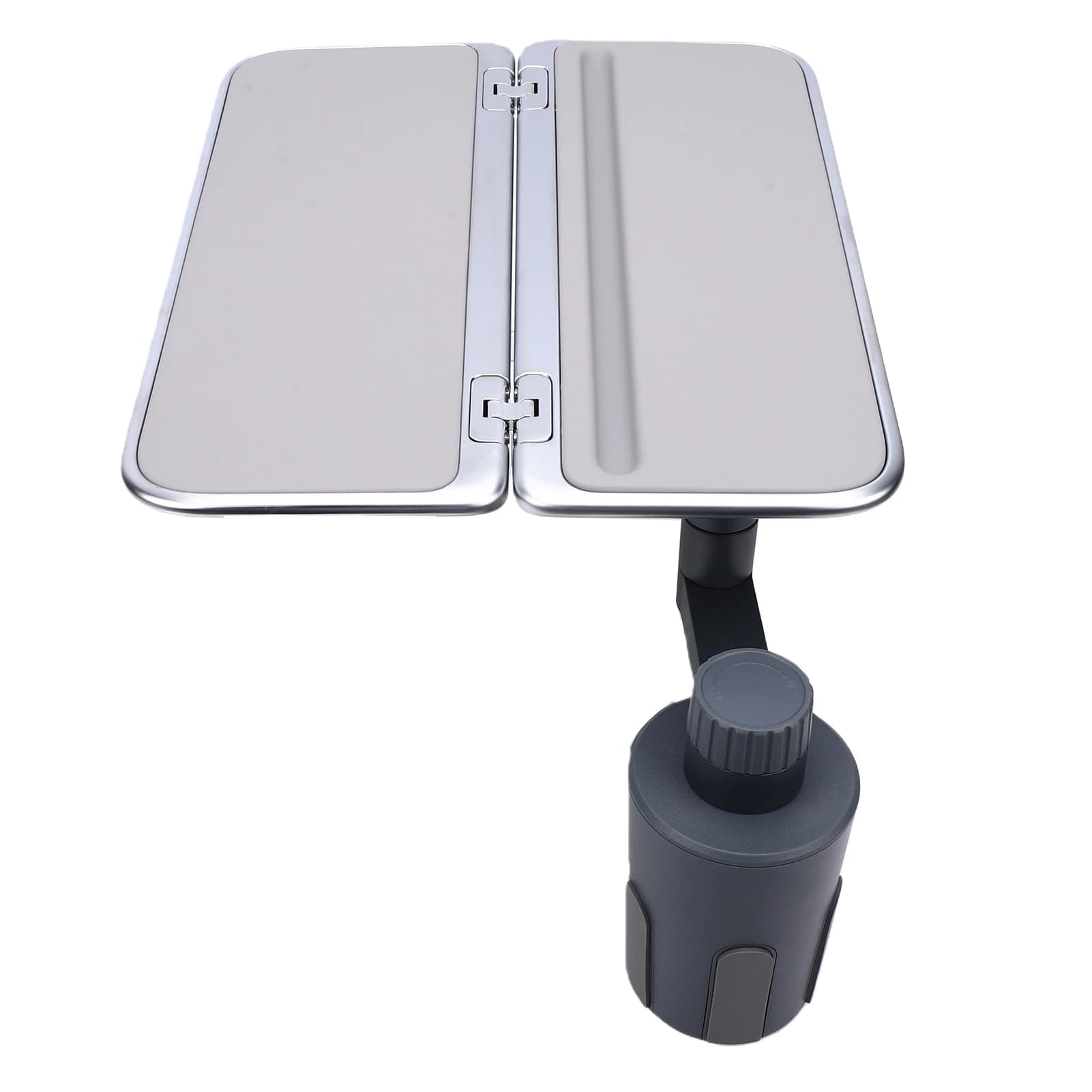 New Car Tray Car Desk for Laptop Car Food Tray Aluminum Alloy Cup Holder 360° Rotating Foldable Car Food Tray with Phone Stand