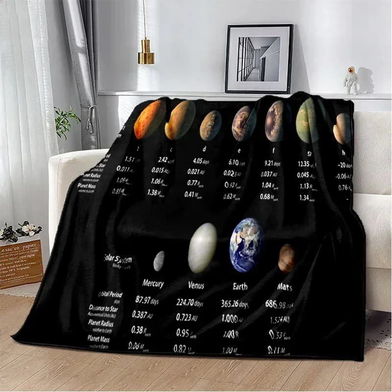 Moderna coperta di flanella copertura Gedruckt Bettdecke Geschenk sistema solare morbido peluche divano letto lancio Cartoon Picnic coperte