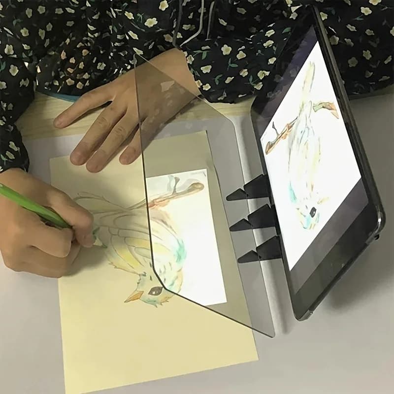 Tavola portatile per disegno ottico, imitazione del tracciamento con schermo di proiezione, strumento di apprendimento adatto per tablet e dispositivi mobili