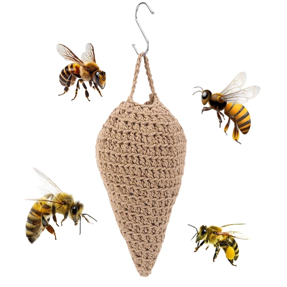 Esca per nido di vespe all'uncinetto Esca deterrente per vespe con gancio Trappola per nido di vespe repellente per nido di vespe finte per giardino esterno