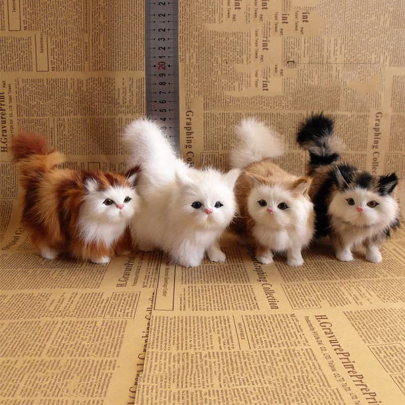 Simpatico gatto di simulazione giocattoli di peluche morbido farcito gattino modello gatto finto animali realisti per bambini ragazze compleanno regalo di San Valentino