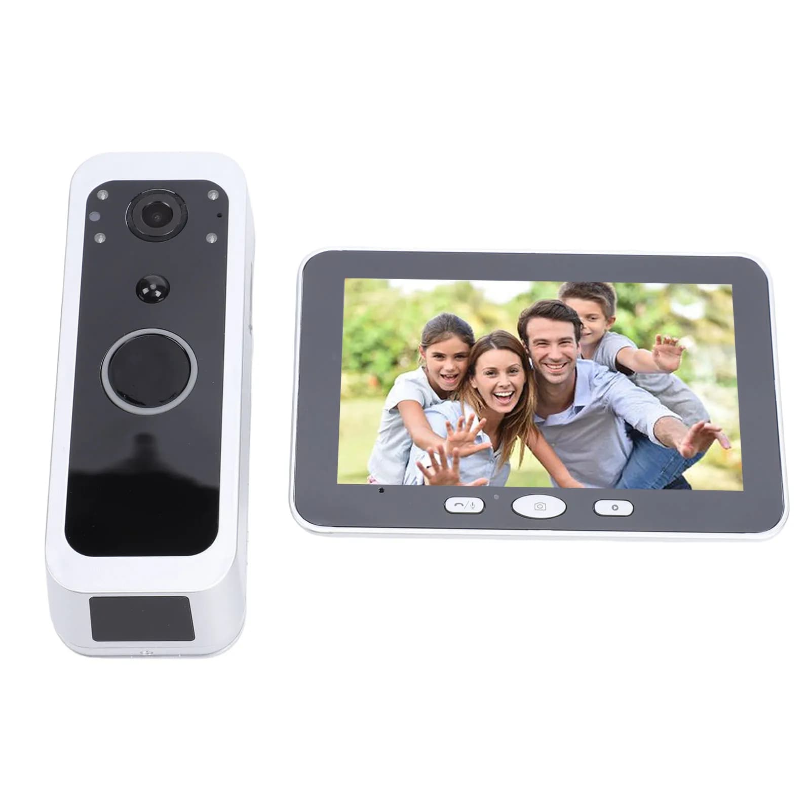 Videocitofono WiFi con Display IPS da 5 Pollici, 1080P, Angolo di Visione di 150 Gradi, Rilevamento Movimento PIR, Monitoraggio Remoto tramite APP, Audio Bidirezionale