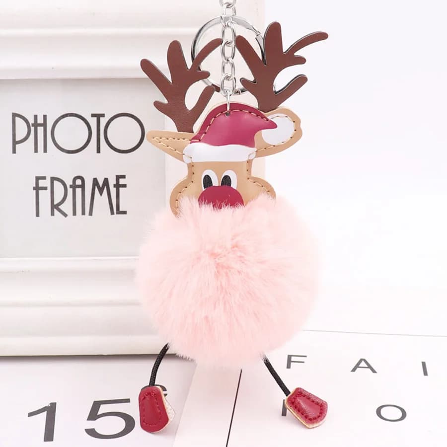 Natale carino cervo farcito bambola portachiavi ciondolo piccolo cervo cartone animato giocattolo regalo di natale borsa telefono auto portachiavi gioielli regali
