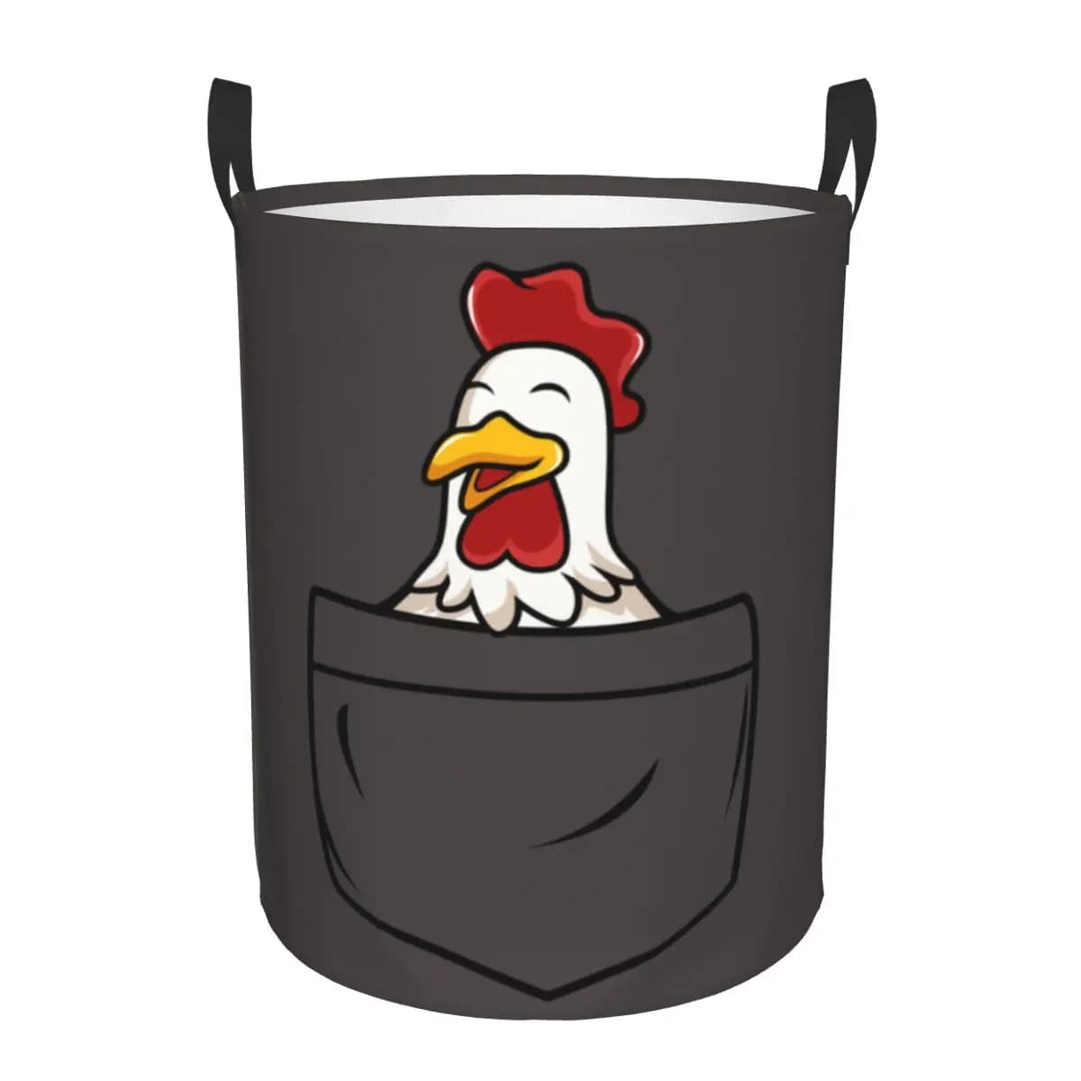 Cesto portabiancheria pieghevole con gallo animale tascabile personalizzato, cesto portabiancheria pieghevole per pollo, cartone animato, per borsa portaoggetti per giocattoli per bambini