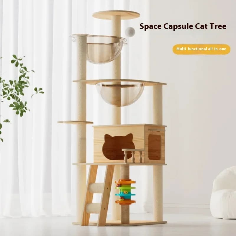 Cat climbing frame, villa, nest, scratching board, tree, pet toy, pet spacecraft, universal for all seasons