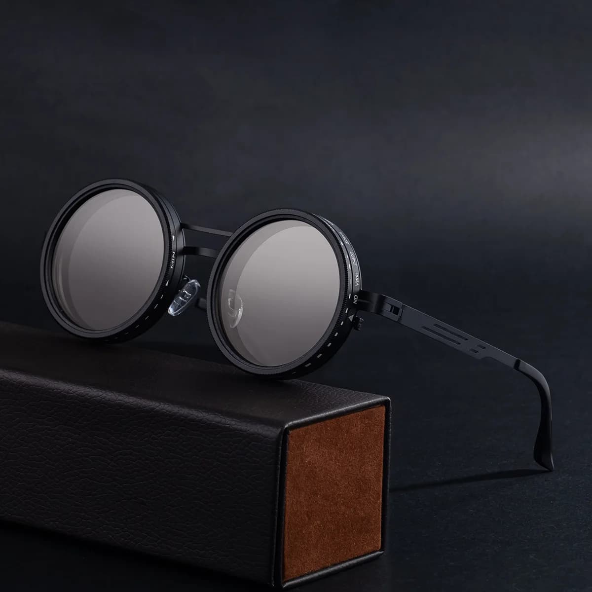 ND9 Adjustable Dimming Glasses Rotating Lens Filter UV400 Polarized Sunglasses for Men's Outdoor Driving Fishing Sun Glasses