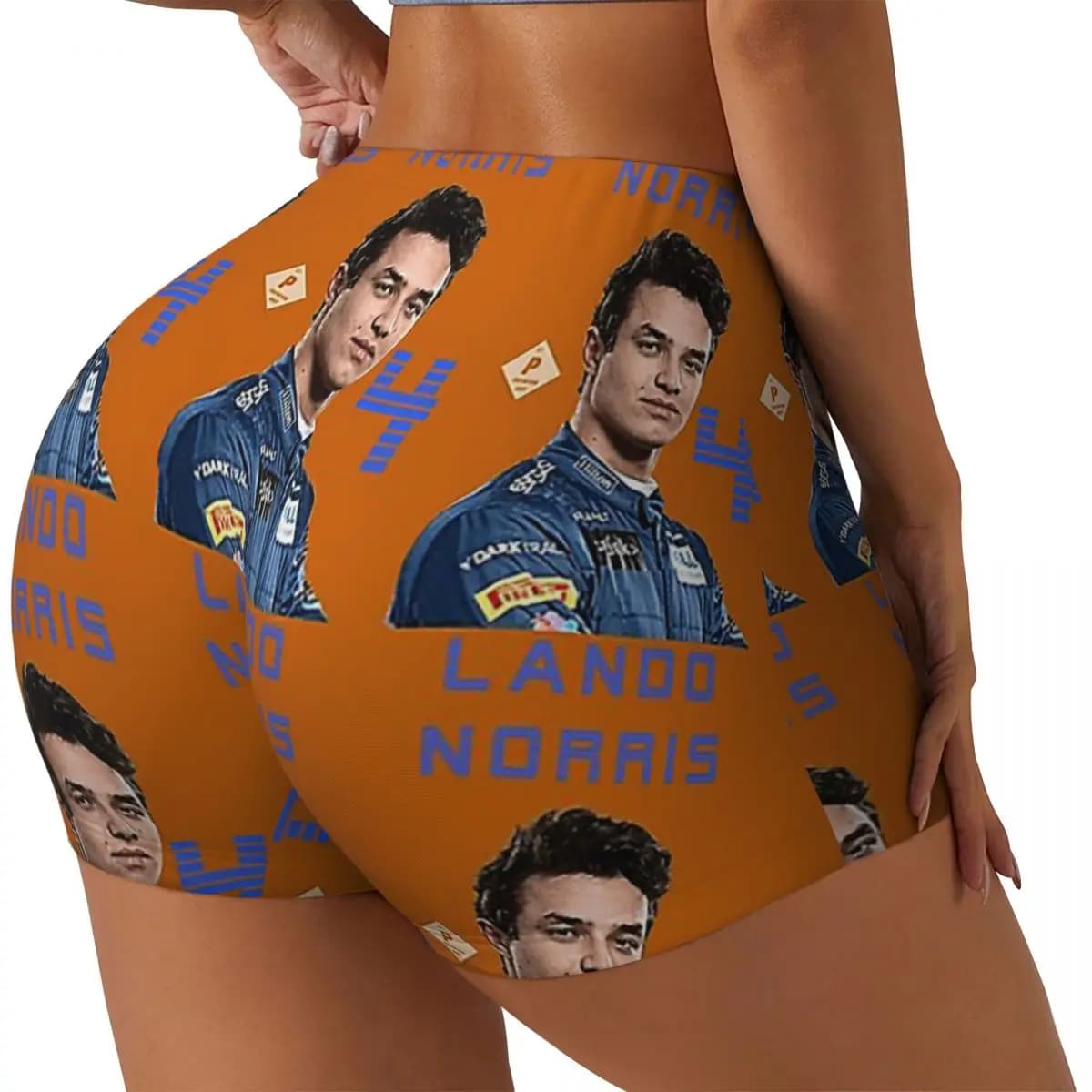 Personalized "Lando Norris - LN4" - By P FashionArt Racing shorts for training in women's gym Yoga shorts for athletic volleyball bikers